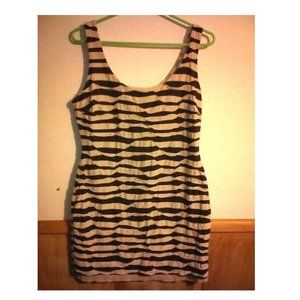Vintage 90's Striped Zebra Mini Tank Top Dress LG